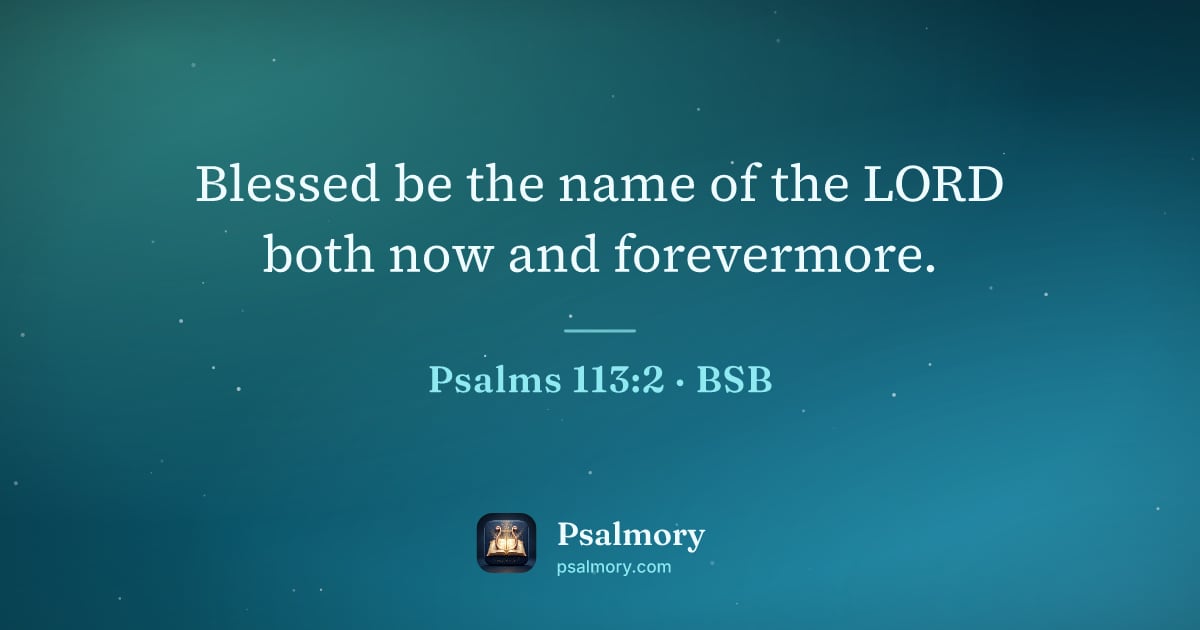 Psalm 113:2 verse artwork: Blessed be the name of the LORD both now and forevermore.