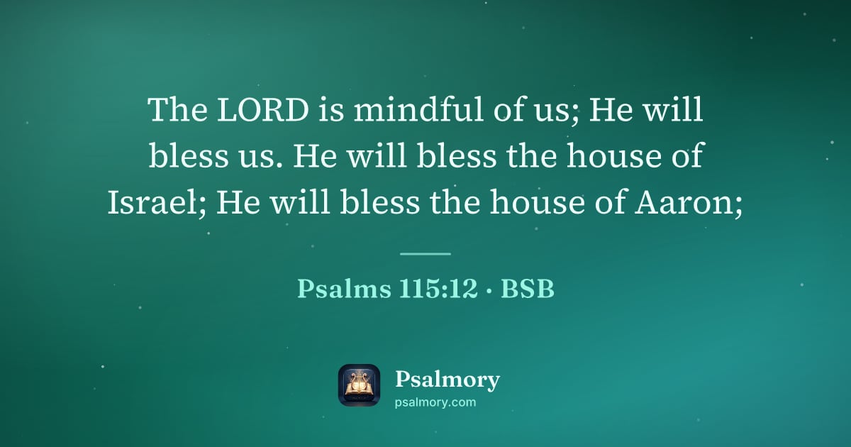 Psalm 115:12 verse artwork: The LORD is mindful of us; He will bless us. He will bless the house of Israel; He will…
