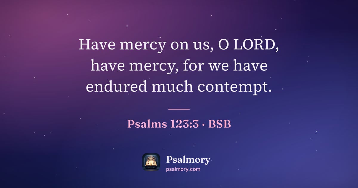 Psalm 123:3 verse artwork: Have mercy on us, O LORD, have mercy, for we have endured much contempt.