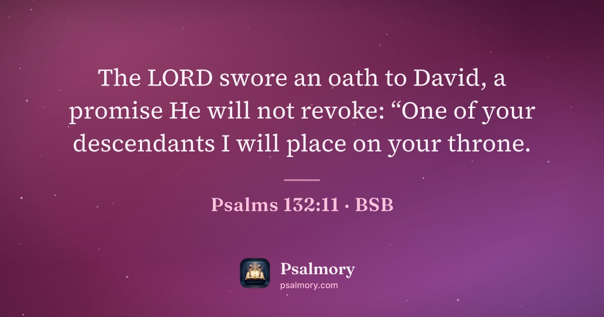 Psalm 132:11 verse artwork: The LORD swore an oath to David, a promise He will not revoke: “One of your descendants…