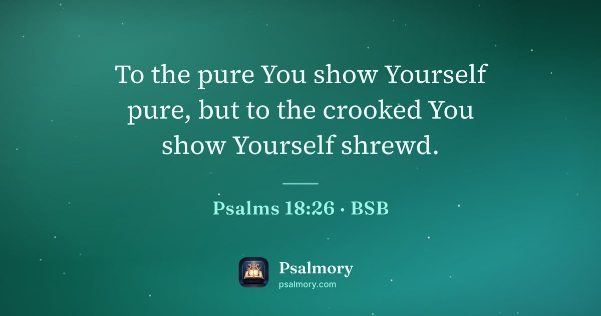 Psalm 18:26 verse artwork: To the pure You show Yourself pure, but to the crooked You show Yourself shrewd.