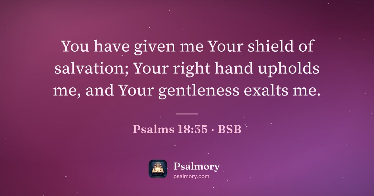 Psalm 18:35 verse artwork: You have given me Your shield of salvation; Your right hand upholds me, and Your…