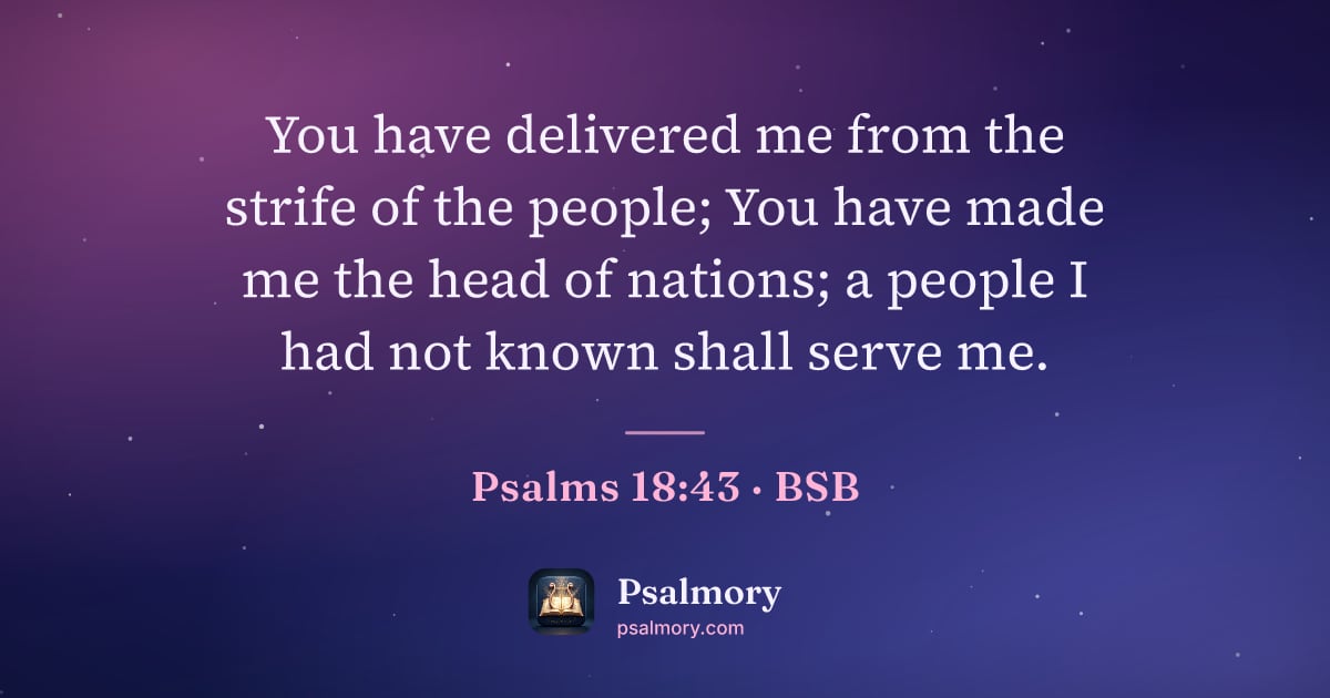 Psalm 18:43 verse artwork: You have delivered me from the strife of the people; You have made me the head of…