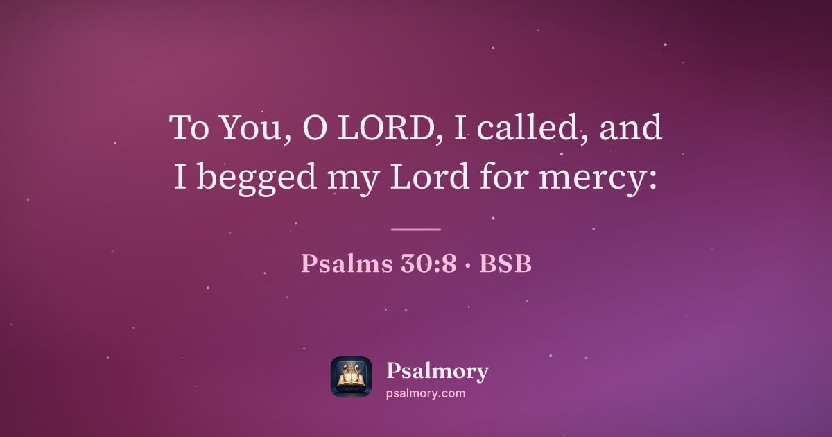 Psalm 30:8 verse artwork: To You, O LORD, I called, and I begged my Lord for mercy: