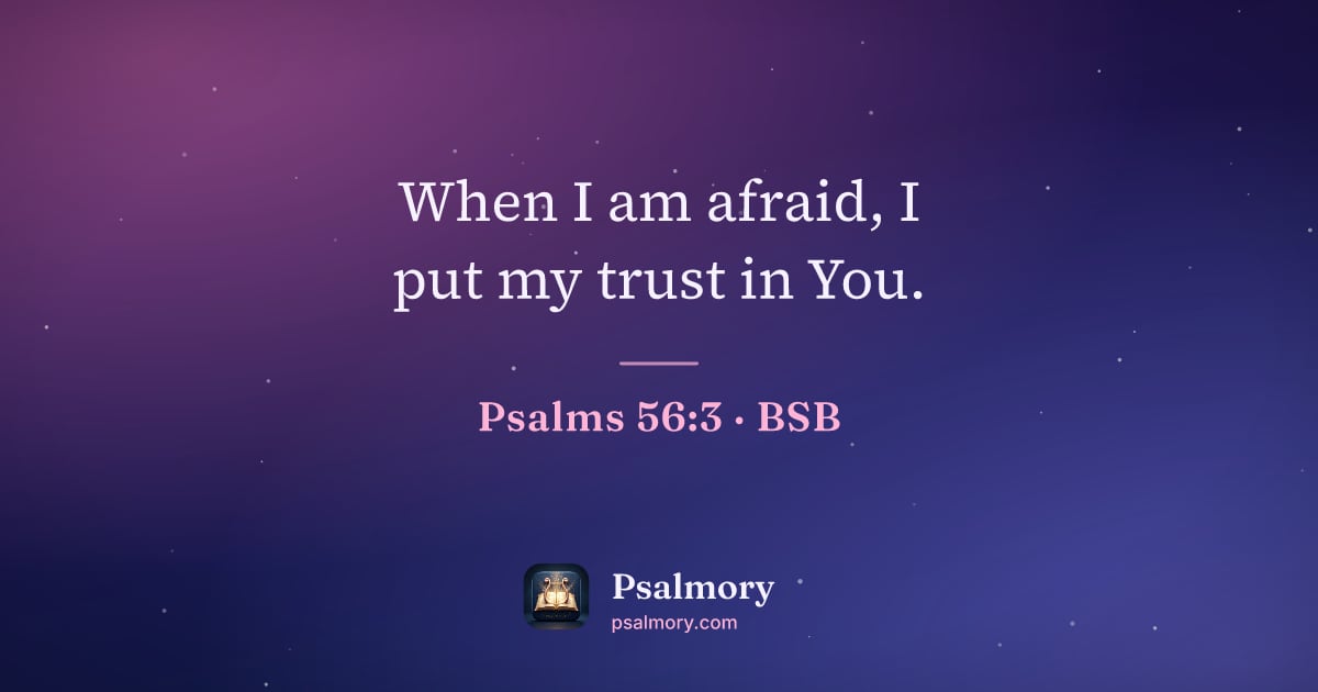 Psalm 56:3 verse artwork: When I am afraid, I put my trust in You.