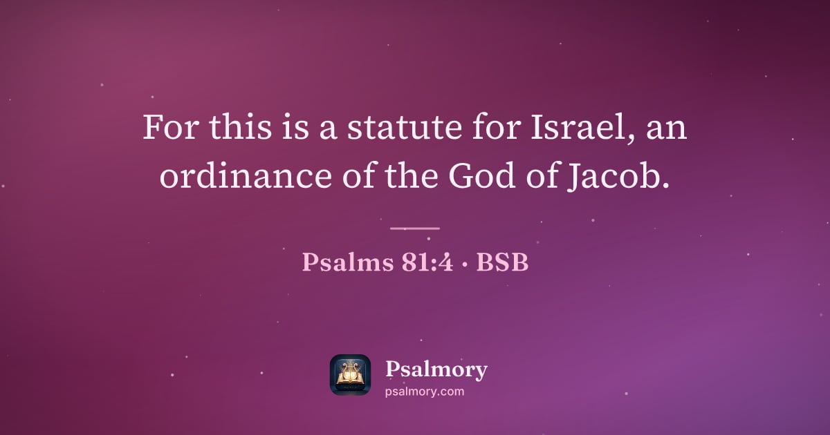 Psalm 81:4 verse artwork: For this is a statute for Israel, an ordinance of the God of Jacob.