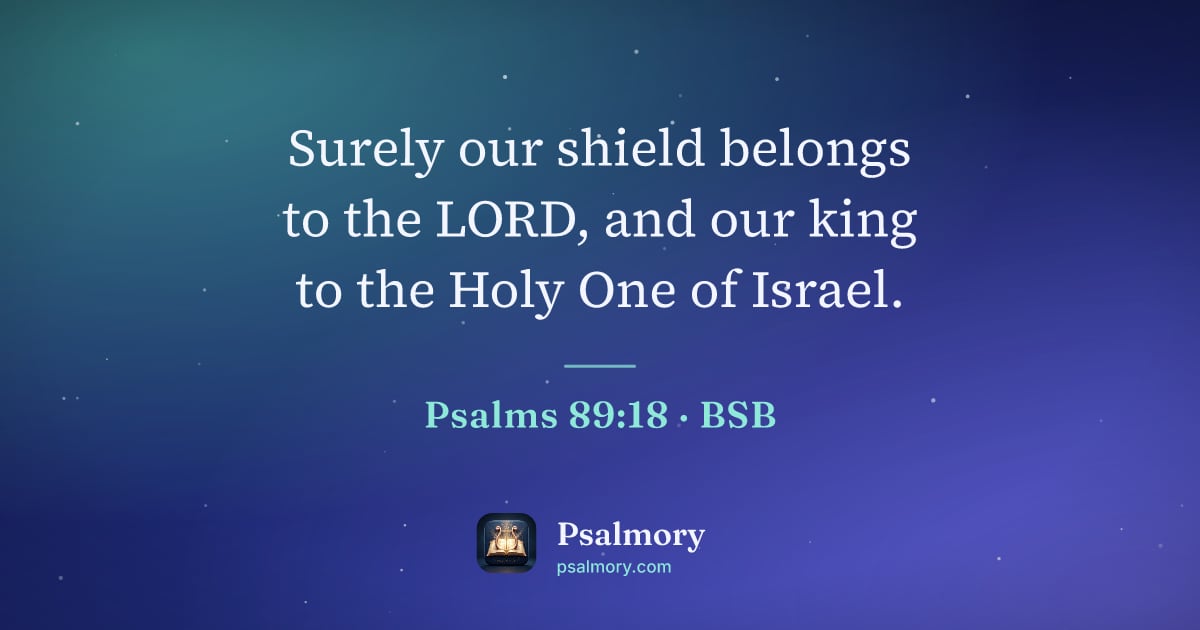 Psalm 89:18 verse artwork: Surely our shield belongs to the LORD, and our king to the Holy One of Israel.