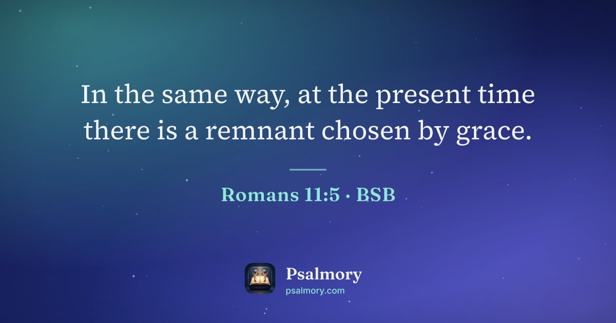 Romans 11:5 verse artwork: In the same way, at the present time there is a remnant chosen by grace.