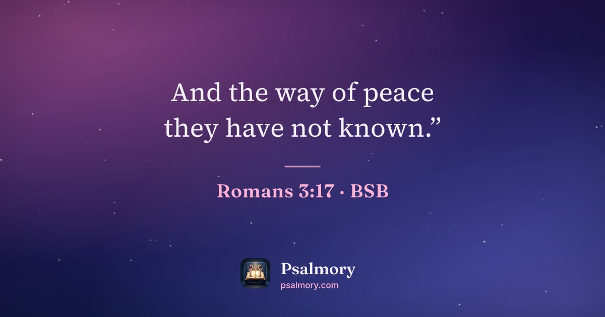 Romans 3:17 verse artwork: And the way of peace they have not known.”