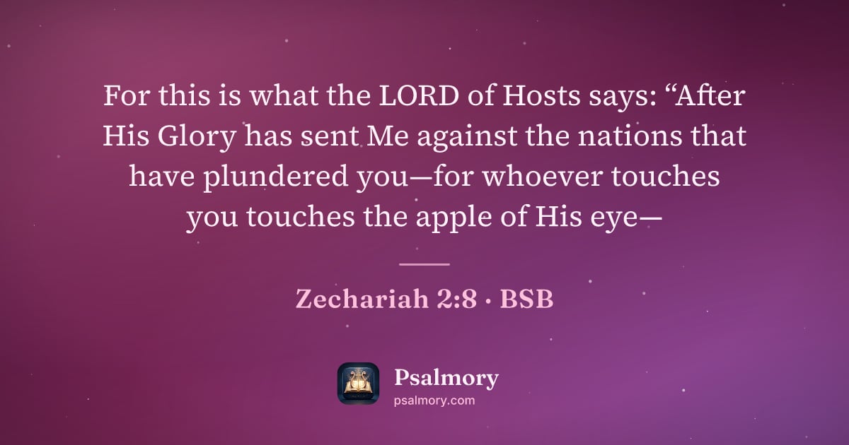 Zechariah 2:8 verse artwork: For this is what the LORD of Hosts says: “After His Glory has sent Me against the…